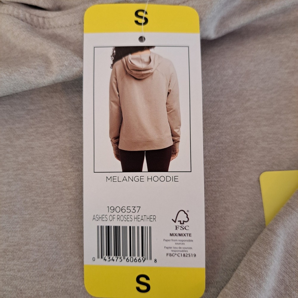 Danskin Melange Hoodie Womens Small Pink‎ NWT Ashes of Roses Heather 860-239-B9 - Picture 2 of 3